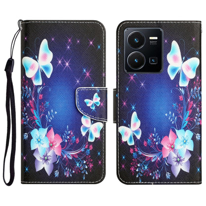 Colored Drawing Leather Phone Case, For vivo Y22s