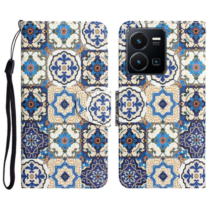 Colored Drawing Leather Phone Case, For vivo Y22s