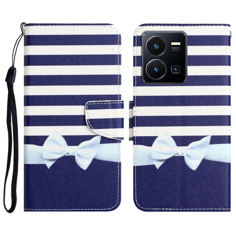Colored Drawing Leather Phone Case, For vivo Y22s