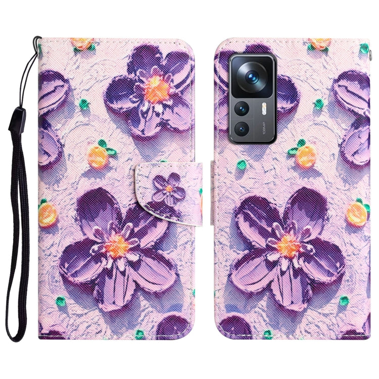 Colored Drawing Leather Phone Case, For Xiaomi 12T / 12T Pro / Redmi K50 Ultra