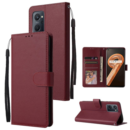 Multifunctional Horizontal Flip Leather Case with Three Card Slot, For Realme 9i, For Realme 8i, For Realme C21Y / C25Y