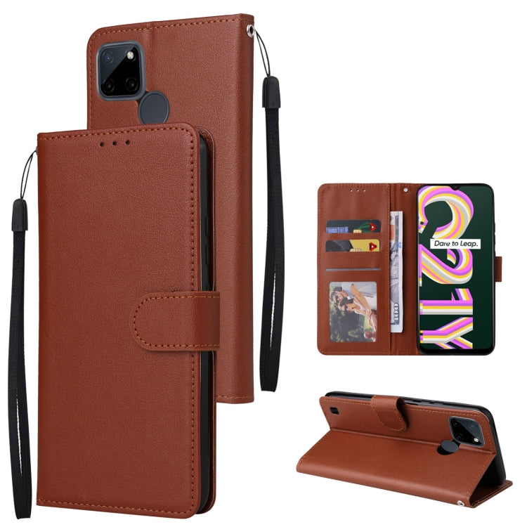 Multifunctional Horizontal Flip Leather Case with Three Card Slot, For Realme 9i, For Realme 8i, For Realme C21Y / C25Y