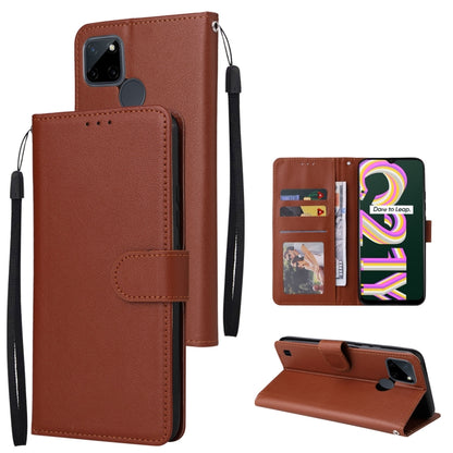 Multifunctional Horizontal Flip Leather Case with Three Card Slot, For Realme 9i, For Realme 8i, For Realme C21Y / C25Y