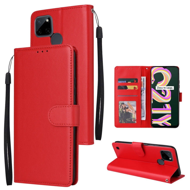 Multifunctional Horizontal Flip Leather Case with Three Card Slot, For Realme 9i, For Realme 8i, For Realme C21Y / C25Y
