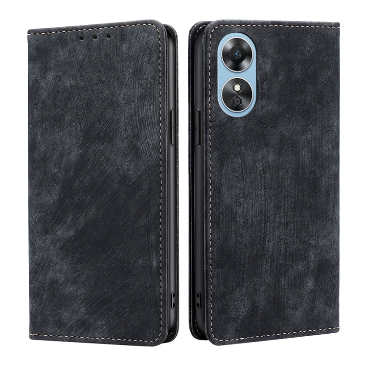 RFID Anti-theft Brush Magnetic Leather Phone Case, For OPPO A17, For Realme C33 4G, For vivo V25 5G/V25e 5G, For vivo Y16 4G/Y02s 4G