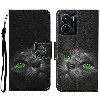 Colored Drawing Pattern Leather Phone Case, For vivo Y16