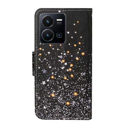 Colored Drawing Pattern Leather Phone Case, For vivo Y22s