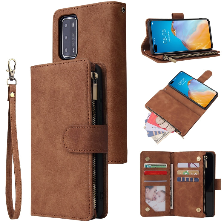 Multifunctional Horizontal Flip Leather Case, with Card Slot & Holder & Zipper Wallet & Photo Frame, For OnePlus 8, For OnePlus 8 Pro, For Huawei P40, For Huawei P40 Pro, For Huawei P40 Lite