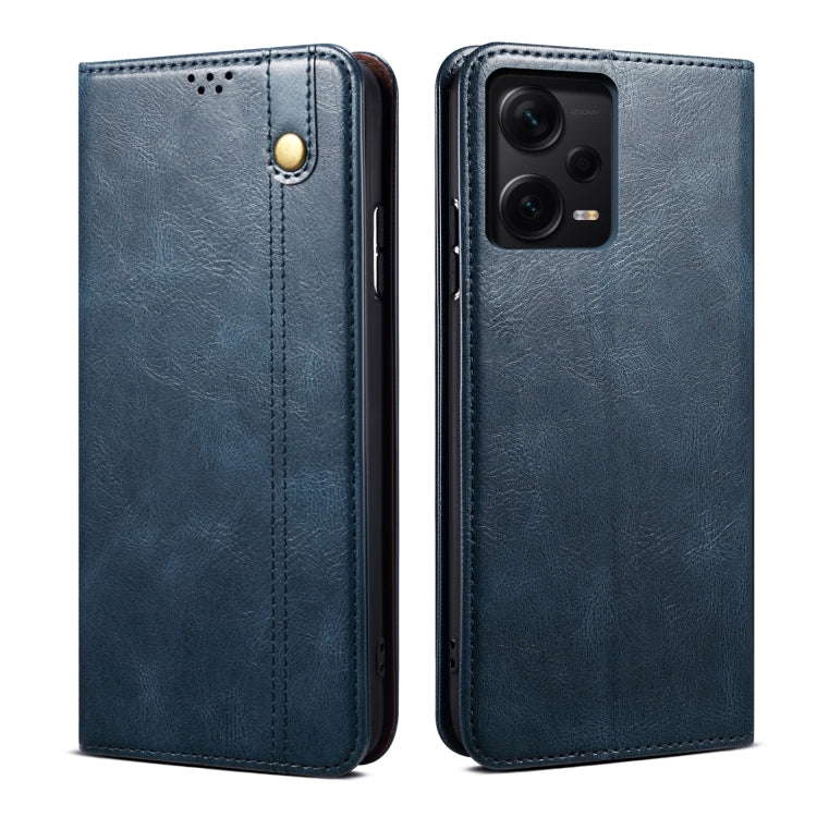 Oil Wax Crazy Horse Texture Leather Phone Case, For Xiaomi Redmi Note 12 China, For Xiaomi Redmi Note 12 Pro 5G China, For Xiaomi Redmi Note 12 Pro+ China