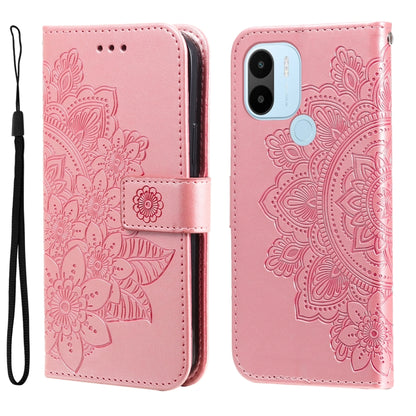7-petal Flowers Embossing Leather Phone Case, For Xiaomi Redmi A1+, For Xiaomi Redmi 11 Prime 4G, For Xiaomi Redmi Note 12 China, For Xiaomi Redmi Note 12 Pro 5G China