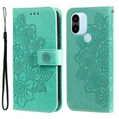 7-petal Flowers Embossing Leather Phone Case, For Xiaomi Redmi A1+, For Xiaomi Redmi 11 Prime 4G, For Xiaomi Redmi Note 12 China, For Xiaomi Redmi Note 12 Pro 5G China