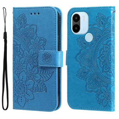 7-petal Flowers Embossing Leather Phone Case, For Xiaomi Redmi A1+, For Xiaomi Redmi 11 Prime 4G, For Xiaomi Redmi Note 12 China, For Xiaomi Redmi Note 12 Pro 5G China
