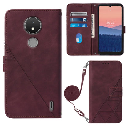 Crossbody 3D Embossed Flip Leather Phone Case, For Nokia C21, For Nokia C21 Plus, For Nokia C100, For Nokia C200