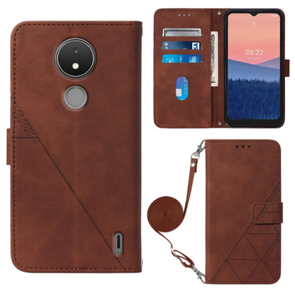 Crossbody 3D Embossed Flip Leather Phone Case, For Nokia C21, For Nokia C21 Plus, For Nokia C100, For Nokia C200
