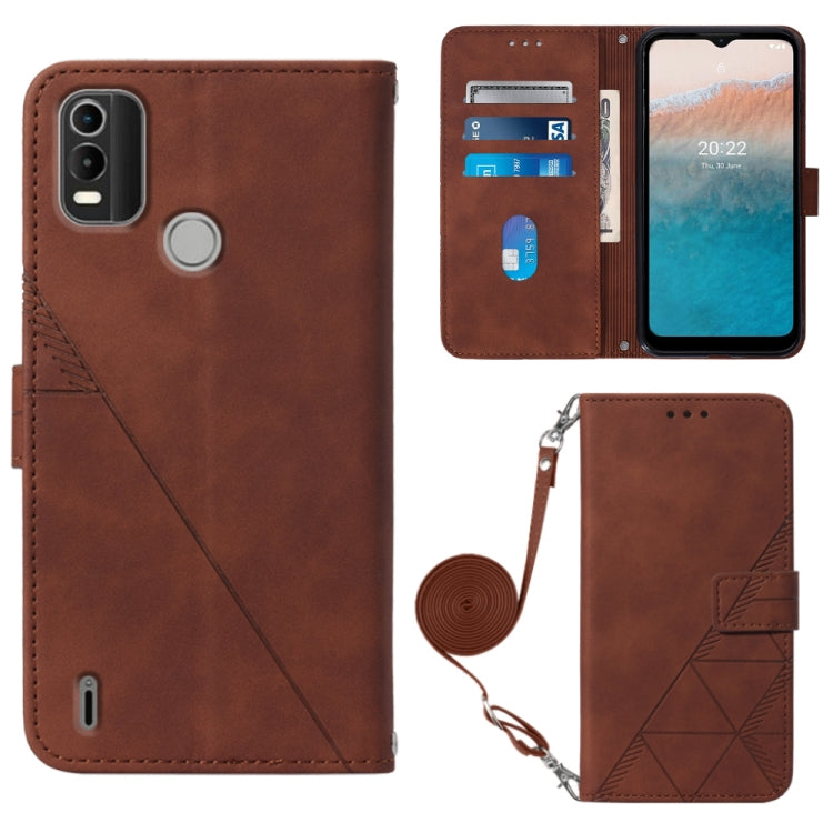 Crossbody 3D Embossed Flip Leather Phone Case, For Nokia C21, For Nokia C21 Plus, For Nokia C100, For Nokia C200