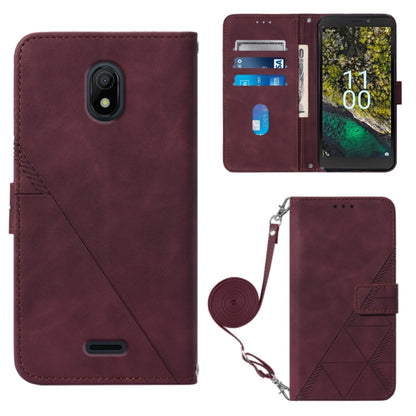 Crossbody 3D Embossed Flip Leather Phone Case, For Nokia C21, For Nokia C21 Plus, For Nokia C100, For Nokia C200