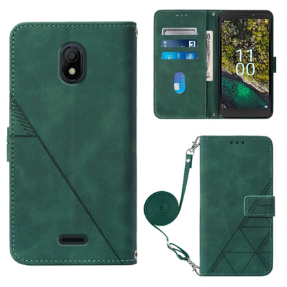 Crossbody 3D Embossed Flip Leather Phone Case, For Nokia C21, For Nokia C21 Plus, For Nokia C100, For Nokia C200