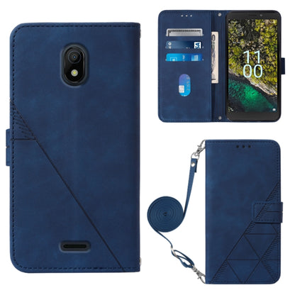 Crossbody 3D Embossed Flip Leather Phone Case, For Nokia C21, For Nokia C21 Plus, For Nokia C100, For Nokia C200