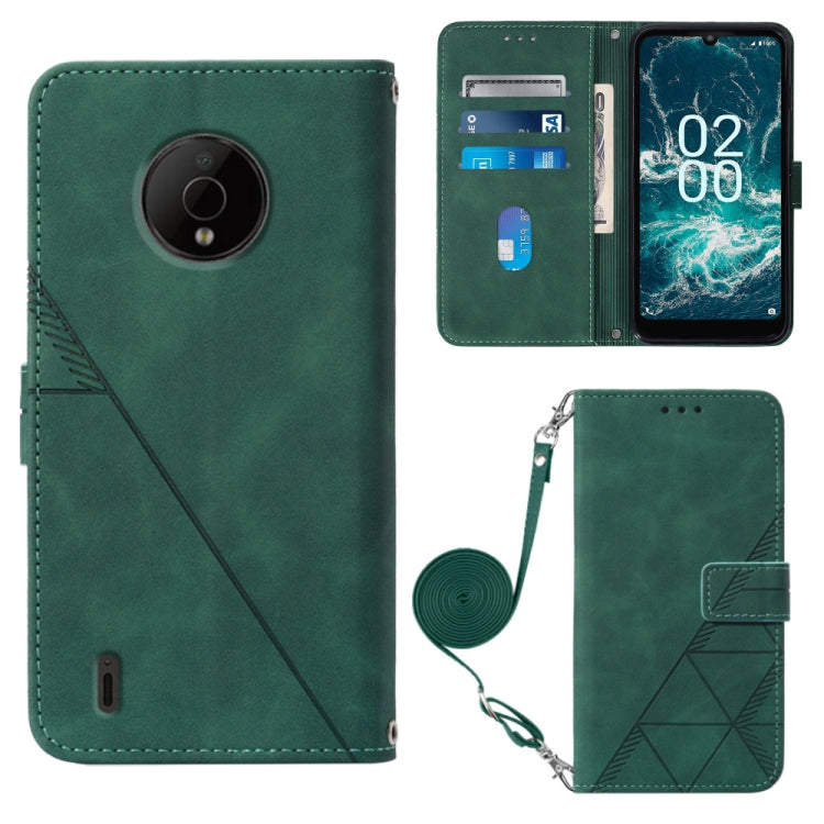 Crossbody 3D Embossed Flip Leather Phone Case, For Nokia C21, For Nokia C21 Plus, For Nokia C100, For Nokia C200