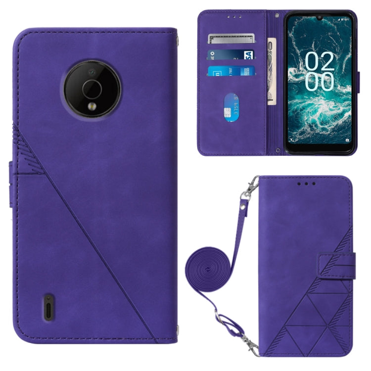 Crossbody 3D Embossed Flip Leather Phone Case, For Nokia C21, For Nokia C21 Plus, For Nokia C100, For Nokia C200
