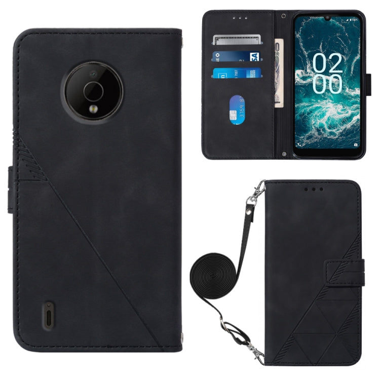Crossbody 3D Embossed Flip Leather Phone Case, For Nokia C21, For Nokia C21 Plus, For Nokia C100, For Nokia C200