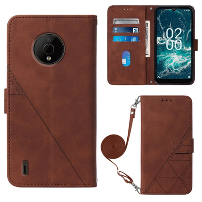 Crossbody 3D Embossed Flip Leather Phone Case, For Nokia C21, For Nokia C21 Plus, For Nokia C100, For Nokia C200
