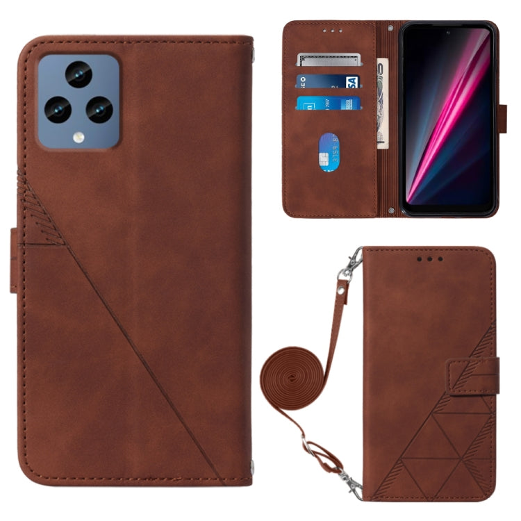 Crossbody 3D Embossed Flip Leather Phone Case, For T-Mobile Revvl 6 5G, For T-Mobile Revvl 6 Pro 5G, For Tone E22, For Samsung Galaxy A14 5G