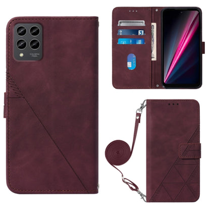 Crossbody 3D Embossed Flip Leather Phone Case, For T-Mobile Revvl 6 5G, For T-Mobile Revvl 6 Pro 5G, For Tone E22, For Samsung Galaxy A14 5G