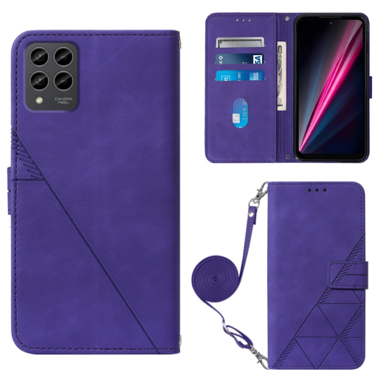 Crossbody 3D Embossed Flip Leather Phone Case, For T-Mobile Revvl 6 5G, For T-Mobile Revvl 6 Pro 5G, For Tone E22, For Samsung Galaxy A14 5G