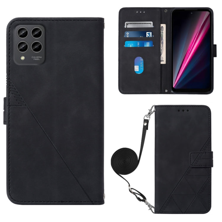 Crossbody 3D Embossed Flip Leather Phone Case, For T-Mobile Revvl 6 5G, For T-Mobile Revvl 6 Pro 5G, For Tone E22, For Samsung Galaxy A14 5G