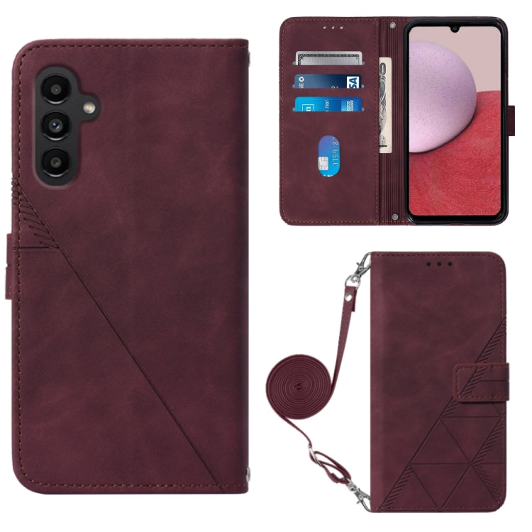 Crossbody 3D Embossed Flip Leather Phone Case, For T-Mobile Revvl 6 5G, For T-Mobile Revvl 6 Pro 5G, For Tone E22, For Samsung Galaxy A14 5G