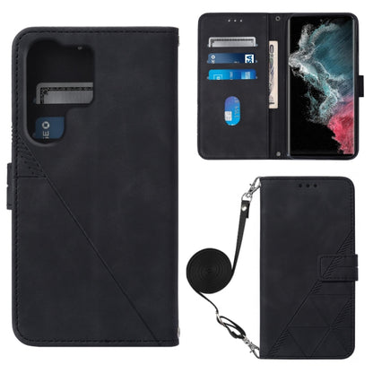 Crossbody 3D Embossed Flip Leather Phone Case, For Samsung Galaxy S23 5G, For Samsung Galaxy S23+ 5G, For Samsung Galaxy S23 Ultra 5G, For Xiaomi Redmi A1