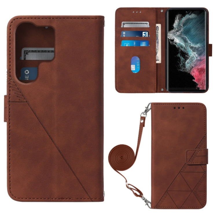 Crossbody 3D Embossed Flip Leather Phone Case, For Samsung Galaxy S23 5G, For Samsung Galaxy S23+ 5G, For Samsung Galaxy S23 Ultra 5G, For Xiaomi Redmi A1