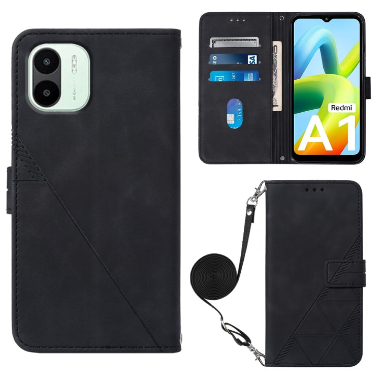 Crossbody 3D Embossed Flip Leather Phone Case, For Samsung Galaxy S23 5G, For Samsung Galaxy S23+ 5G, For Samsung Galaxy S23 Ultra 5G, For Xiaomi Redmi A1
