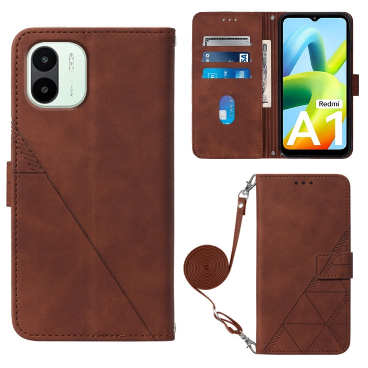 Crossbody 3D Embossed Flip Leather Phone Case, For Samsung Galaxy S23 5G, For Samsung Galaxy S23+ 5G, For Samsung Galaxy S23 Ultra 5G, For Xiaomi Redmi A1