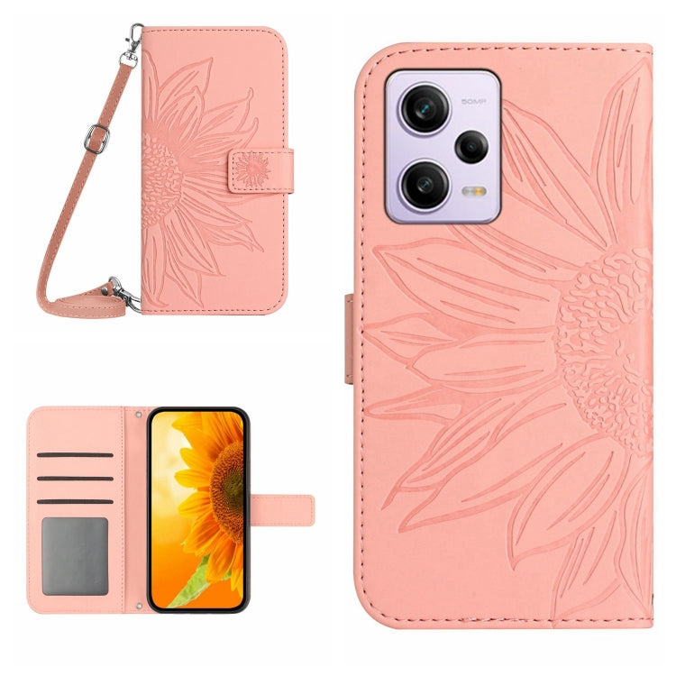 Skin Feel Sun Flower Pattern Flip Leather Phone Case with Lanyard, For Xiaomi Redmi Note 12 Pro+ China / Global / Note 12 Explorer, For Samsung Galaxy A54 5G