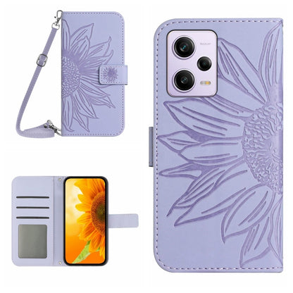 Skin Feel Sun Flower Pattern Flip Leather Phone Case with Lanyard, For Xiaomi Redmi Note 12 Pro+ China / Global / Note 12 Explorer, For Samsung Galaxy A54 5G