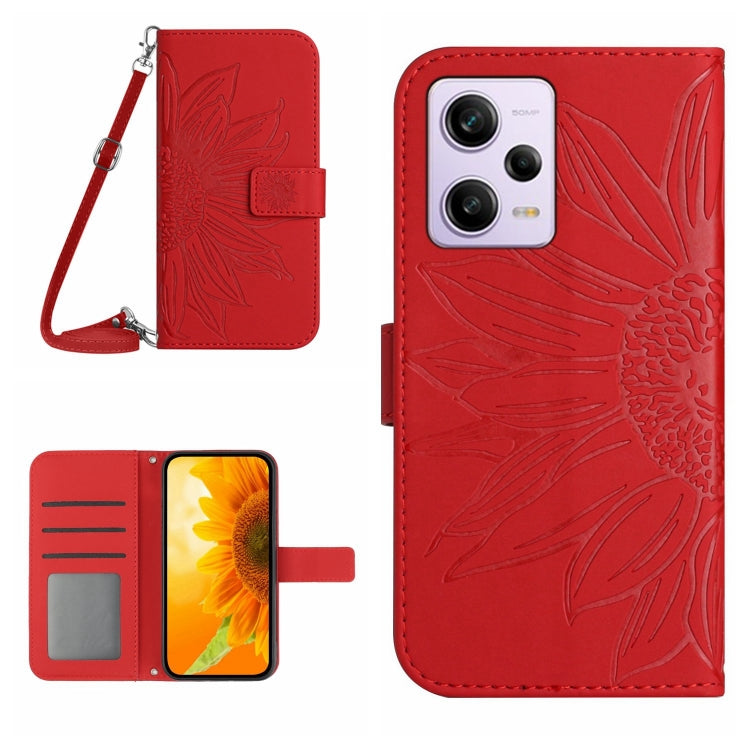Skin Feel Sun Flower Pattern Flip Leather Phone Case with Lanyard, For Xiaomi Redmi Note 12 Pro+ China / Global / Note 12 Explorer, For Samsung Galaxy A54 5G