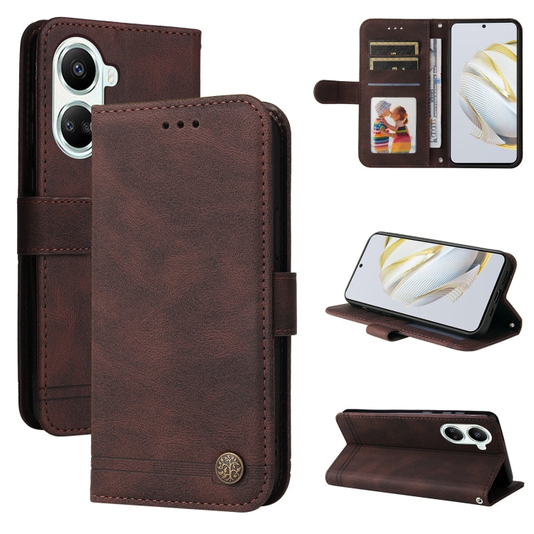 Skin Feel Life Tree Metal Button Leather Phone Case, For Huawei nova 10 SE, For Huawei nova 10, For Huawei nova 10 Pro, For OPPO A58 5G