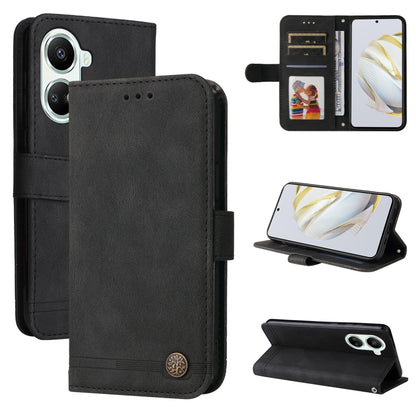 Skin Feel Life Tree Metal Button Leather Phone Case, For Huawei nova 10 SE, For Huawei nova 10, For Huawei nova 10 Pro, For OPPO A58 5G