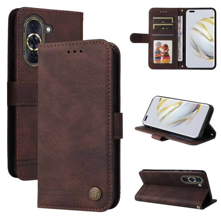 Skin Feel Life Tree Metal Button Leather Phone Case, For Huawei nova 10 SE, For Huawei nova 10, For Huawei nova 10 Pro, For OPPO A58 5G