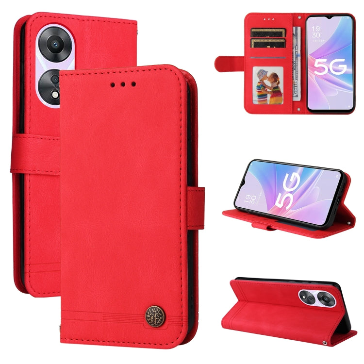 Skin Feel Life Tree Metal Button Leather Phone Case, For Huawei nova 10 SE, For Huawei nova 10, For Huawei nova 10 Pro, For OPPO A58 5G