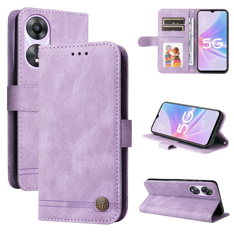 Skin Feel Life Tree Metal Button Leather Phone Case, For Huawei nova 10 SE, For Huawei nova 10, For Huawei nova 10 Pro, For OPPO A58 5G