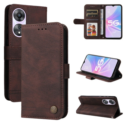 Skin Feel Life Tree Metal Button Leather Phone Case, For Huawei nova 10 SE, For Huawei nova 10, For Huawei nova 10 Pro, For OPPO A58 5G