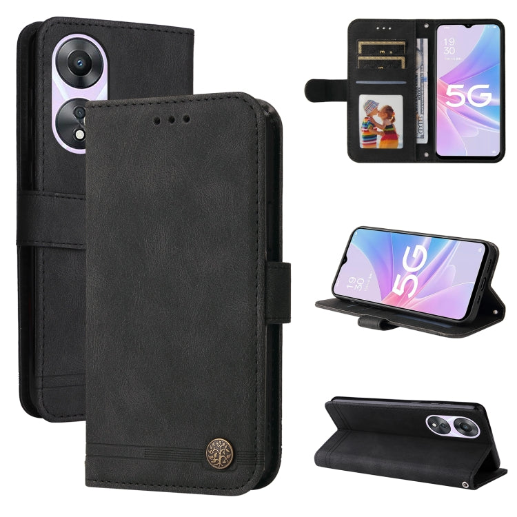 Skin Feel Life Tree Metal Button Leather Phone Case, For Huawei nova 10 SE, For Huawei nova 10, For Huawei nova 10 Pro, For OPPO A58 5G