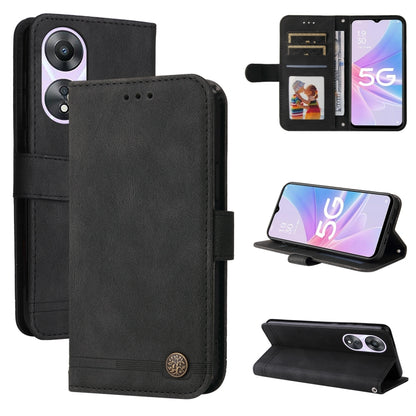 Skin Feel Life Tree Metal Button Leather Phone Case, For Huawei nova 10 SE, For Huawei nova 10, For Huawei nova 10 Pro, For OPPO A58 5G