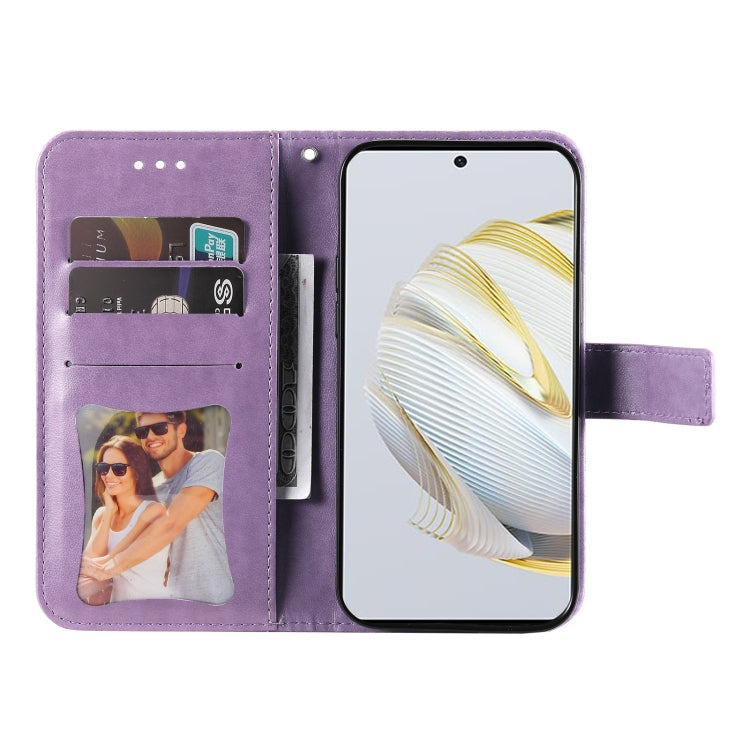 7-petal Flowers Embossing Leather Phone Case, For Huawei nova 10 SE, For Huawei nova 10, For Huawei nova 10 Pro, For OPPO A58 5G