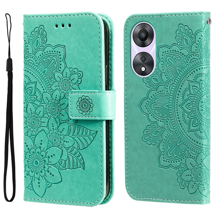 7-petal Flowers Embossing Leather Phone Case, For Huawei nova 10 SE, For Huawei nova 10, For Huawei nova 10 Pro, For OPPO A58 5G