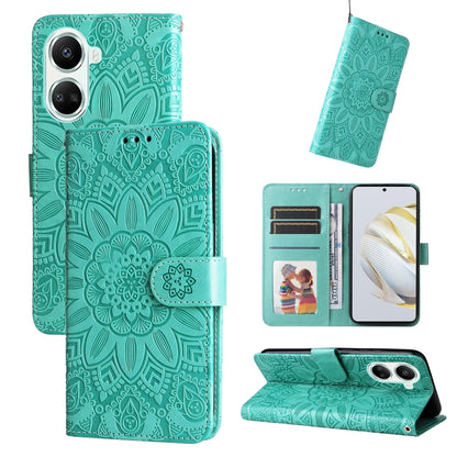 Embossed Sunflower Leather Phone Case, For Huawei nova 10 SE, For Huawei nova 10, For Huawei nova 10 Pro, For OPPO A58 5G