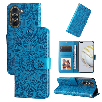 Embossed Sunflower Leather Phone Case, For Huawei nova 10 SE, For Huawei nova 10, For Huawei nova 10 Pro, For OPPO A58 5G